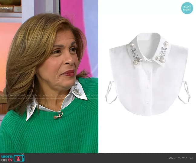 Joyci at Amazon Pearl Rhinestone Detachable Dickey Collar worn by Hoda Kotb on Today