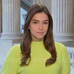 Julie’s yellow puff sleeve sweater on NBC News Daily