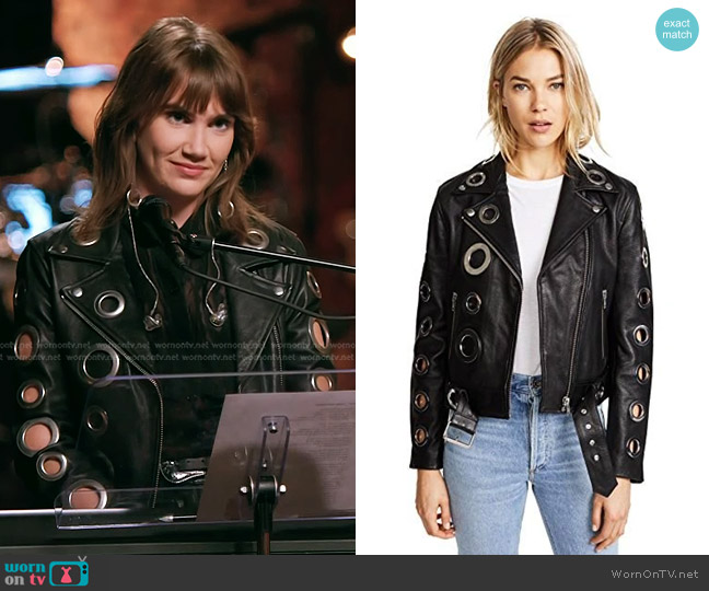 WornOnTV: Lila Forde’s black grommet moto jacket on The Voice | Clothes ...