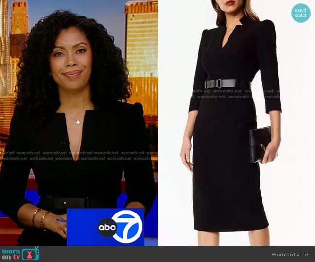 Karen Millen Forever Belted Midi Pencil Dress worn by Shirleen Allicot on Good Morning America