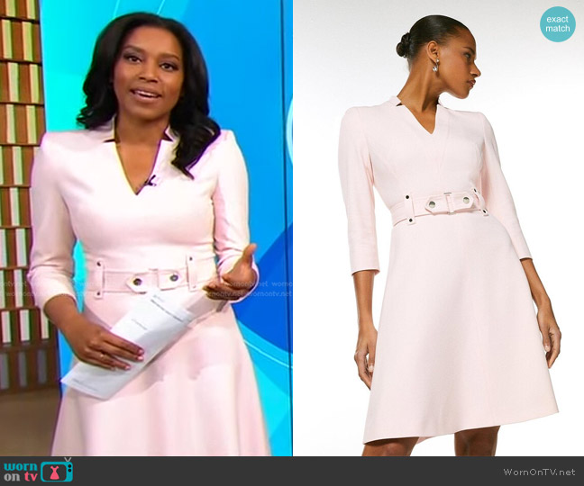 WornOnTV: Rachel’s pink belted dress on Good Morning America | Rachel ...