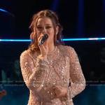 Kristen Brown’s embellished beaded mesh dress on The Voice