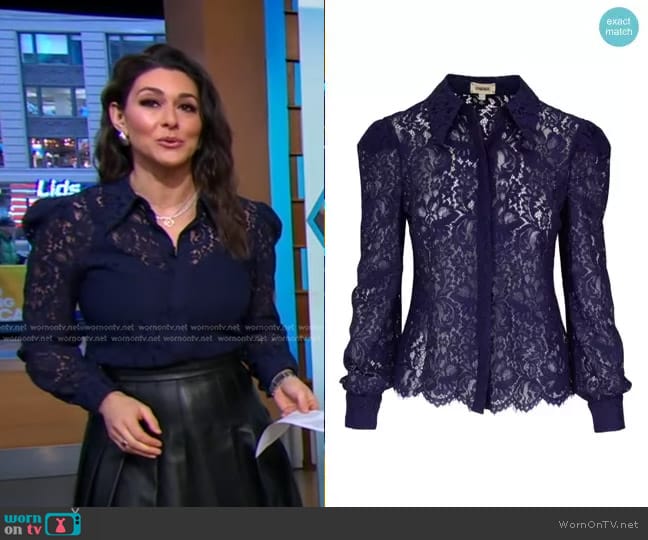 L'Agence Jenica Lace Blouse worn by Erielle Reshef on Good Morning America