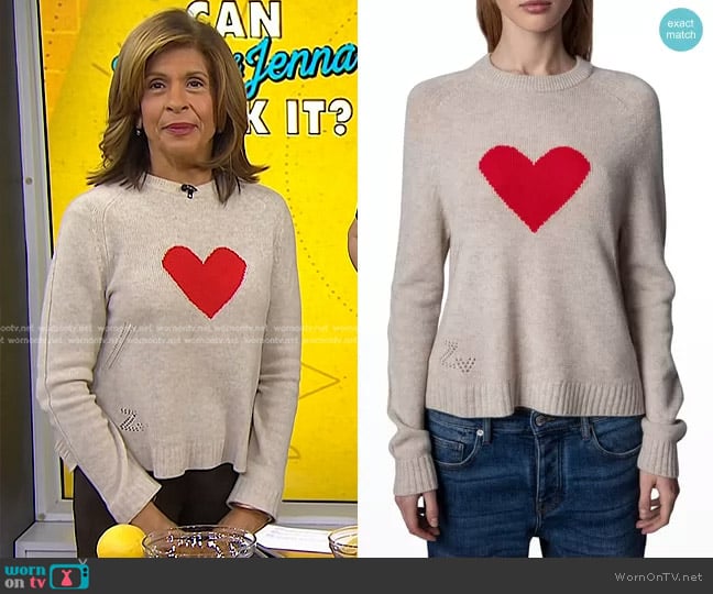 Zadig & Voltaire Lil Heart Cashmere Sweater worn by Hoda Kotb on Today