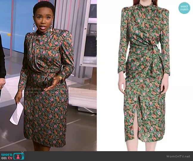 WornOnTV: Zinhle’s green floral dress on NBC News Daily | Zinhle ...