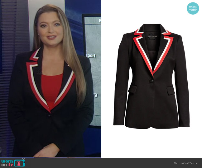 Alice + Olivia Macey Blazer with Contrast Stripe worn by Dani Beckstrom on Good Morning America