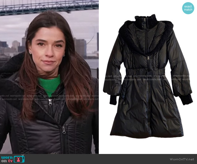 Mackage Ace Down Coat with Knit Collar worn by Julie Tsirkin on NBC News Daily