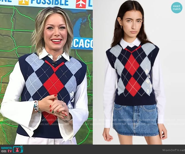 Marni Argyle Sweater Vest worn by Dylan Dreyer on Today