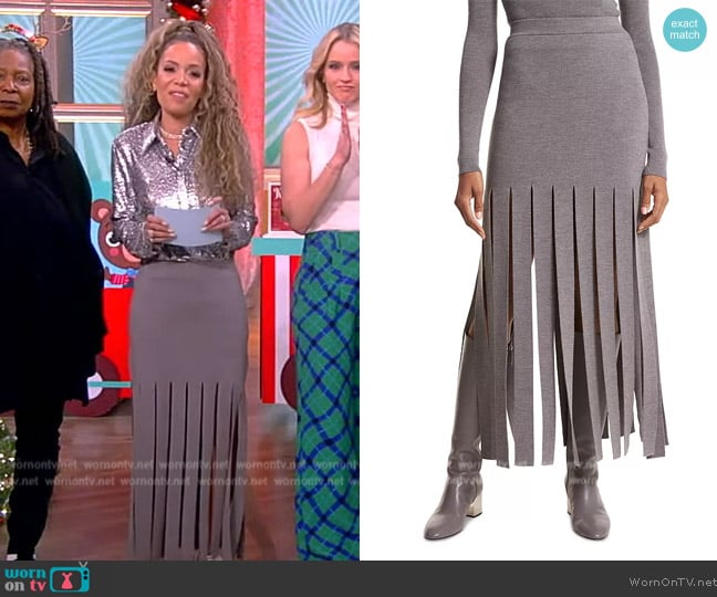 Michael Kors Collection Merino Wool Steamer Maxi Skirt worn by Sunny Hostin on The View