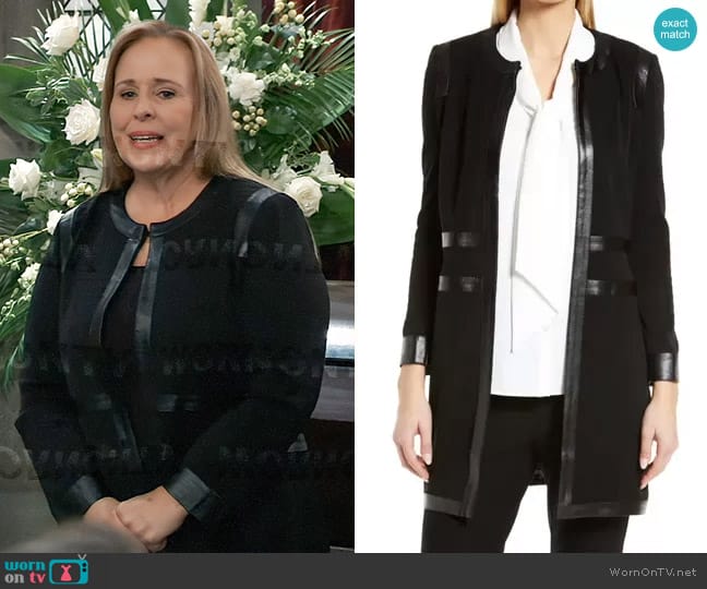 Ming Wang Ribbed Jacket worn by Laura Collins (Genie Francis) on General Hospital