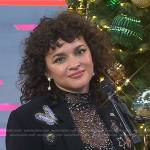 Norah Jones’s black butterfly embellished blazer on Today