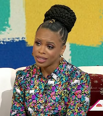 Nedra Glover Tawwab’s multicolor goat print dress on Today