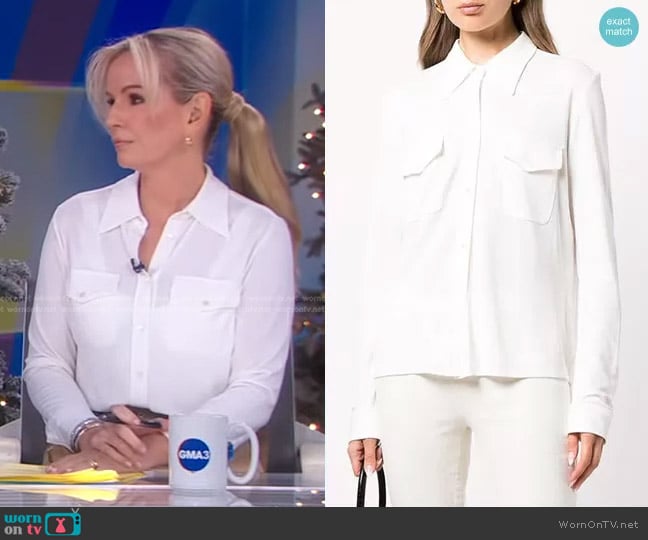 Nili Lotan Aveline Patch-Pocket Shirt worn by Dr. Jennifer Ashton on Good Morning America