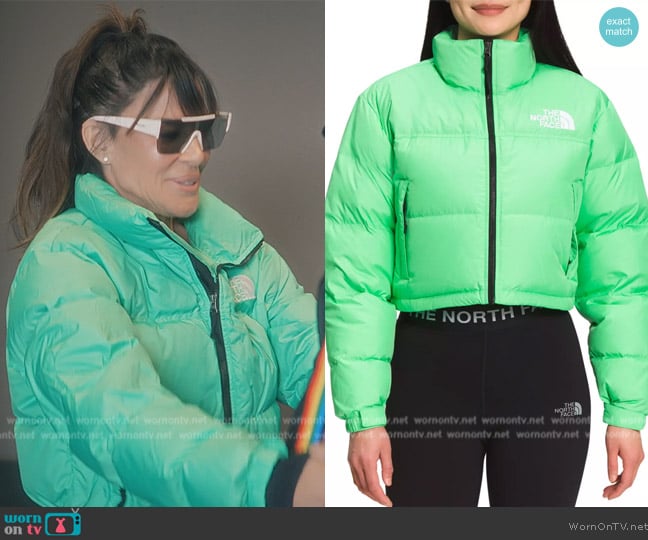 North Face Nuptse Short Jacket worn by Robin Antin on Paris in Love