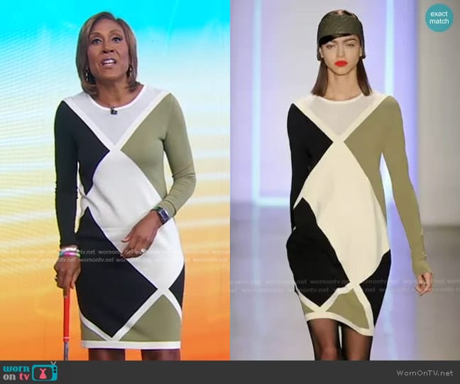 WornOnTV: Robin’s colorblock knit dress on Good Morning America | Robin ...