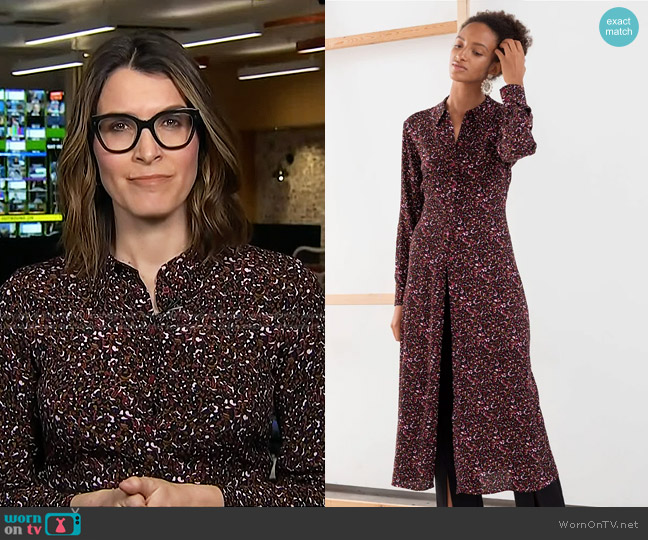 & Other Stories Micro Floral Midi Shirt Dress worn by Molly Hunter on Today