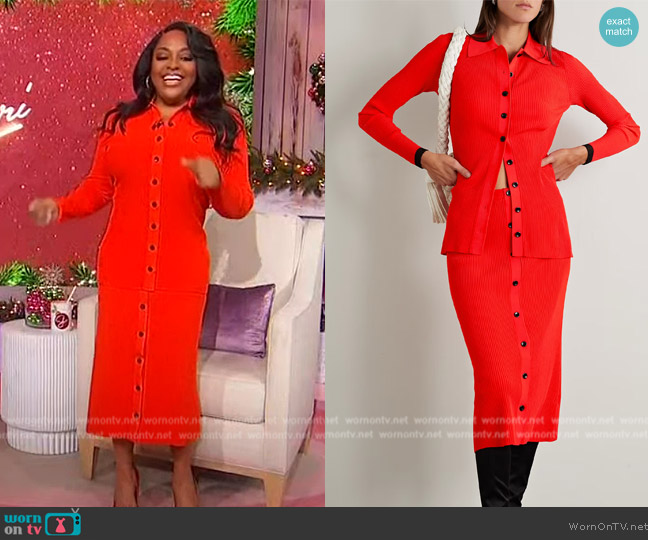 Proenza Schouler Fitted ribbed-knit cardigan worn by Sherri Shepherd on Sherri