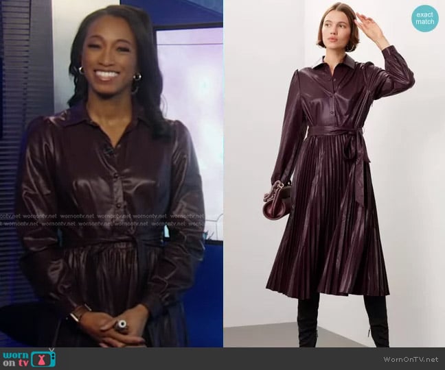 WornOnTV: Brittany’s brown leather dress on Good Morning America ...