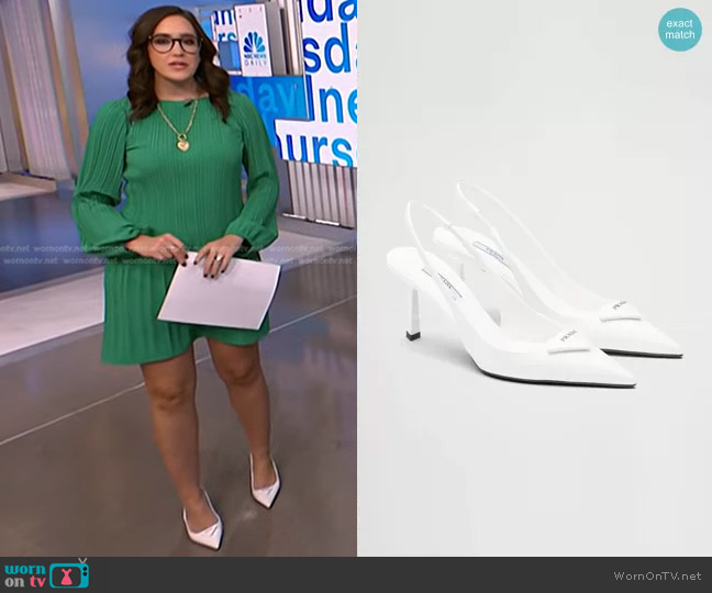 Prada Brushed Leather Slingback Pumps worn by Savannah Sellers on NBC News Daily