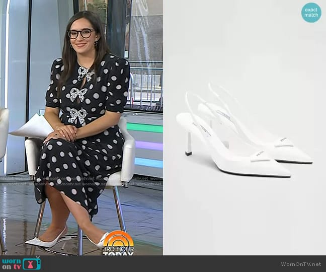 Prada Brushed Leather Slingback Pumps worn by Savannah Sellers on Today