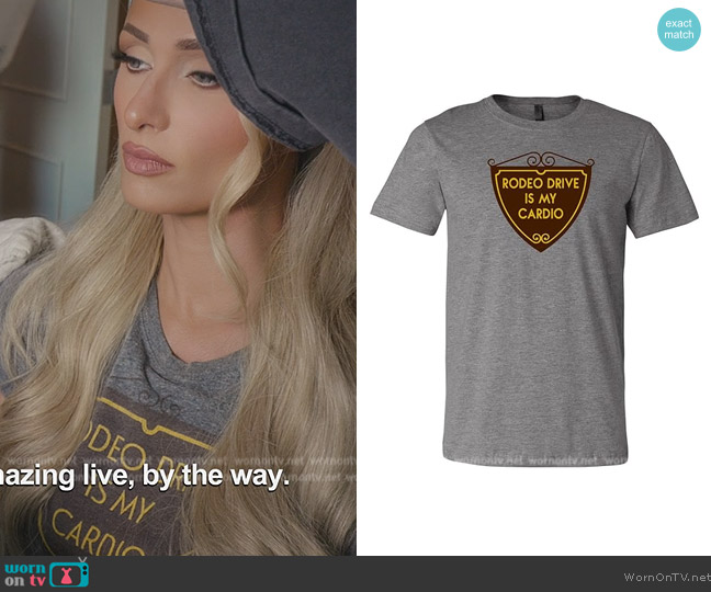 Print Bar Rodeo Drive is My Cardio Shirt worn by Paris Hilton on Paris in Love