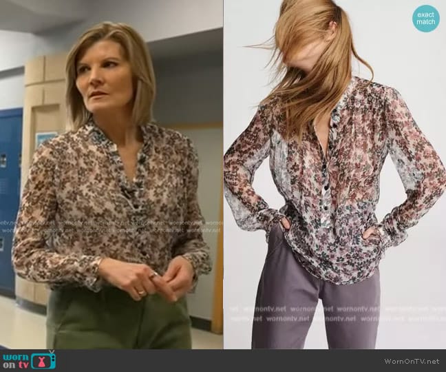 Rag and Bone Susan Floral Blouse worn by Kate Snow on Today