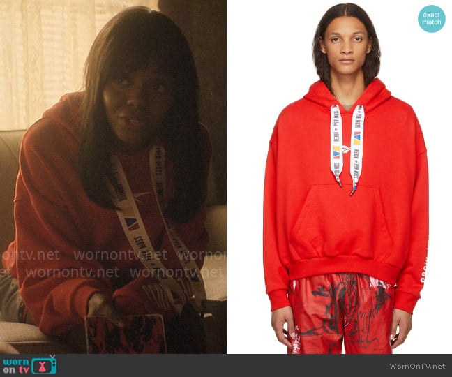 Reebok By Pyer Moss French terry hoodie worn by Hazel-May McCall (Ashleigh Murray) on The Other Black Girl