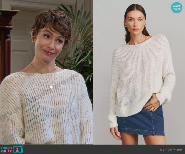 Reformation Kaya Oversized Sweater worn by Sarah Horton (Linsey Godfrey) on Days of our Lives