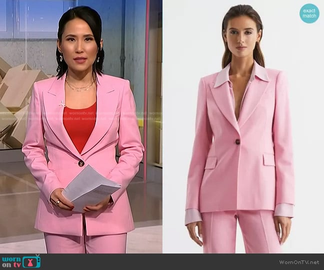 Reiss Blair Blazer worn by Vicky Nguyen on NBC News Daily