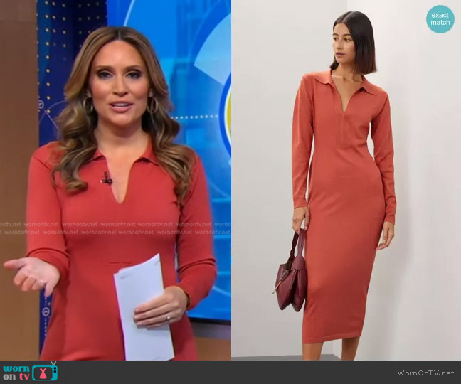 Ronny Kobo Polo Sweater Dress worn by Rhiannon Ally on Good Morning America