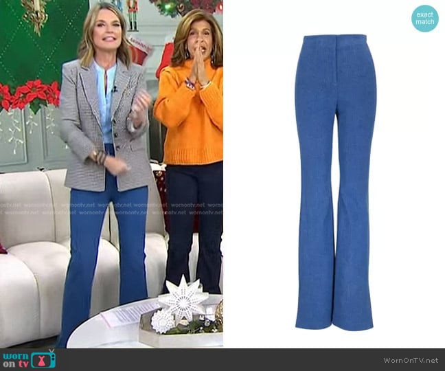 Veronica Beard Royce Stretch Cotton Pants worn by Savannah Guthrie on Today