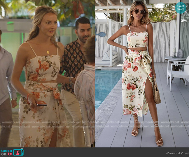 Taylor’s white floral print top and skirt on Southern Charm