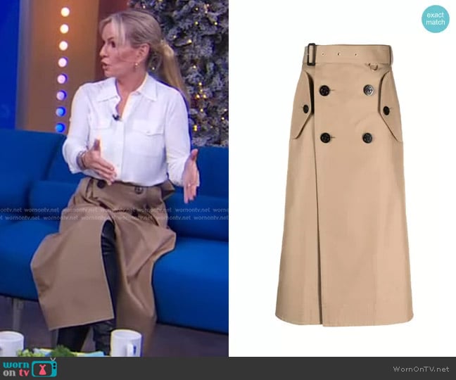 Sacai Pleat-Detailing Belted-Waist Skirt worn by Dr. Jennifer Ashton on Good Morning America