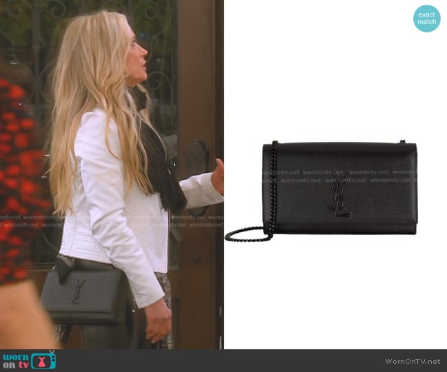 Saint Laurent Kate Medium YSL Grain de Poudre Chain Bag worn by Kim Richards on The Real Housewives of Beverly Hills