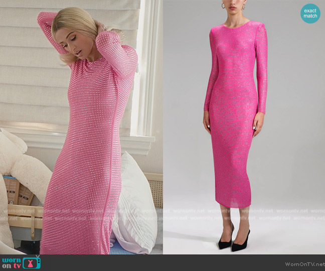 Paris’s pink rhinestone embellished dress on Paris in Love