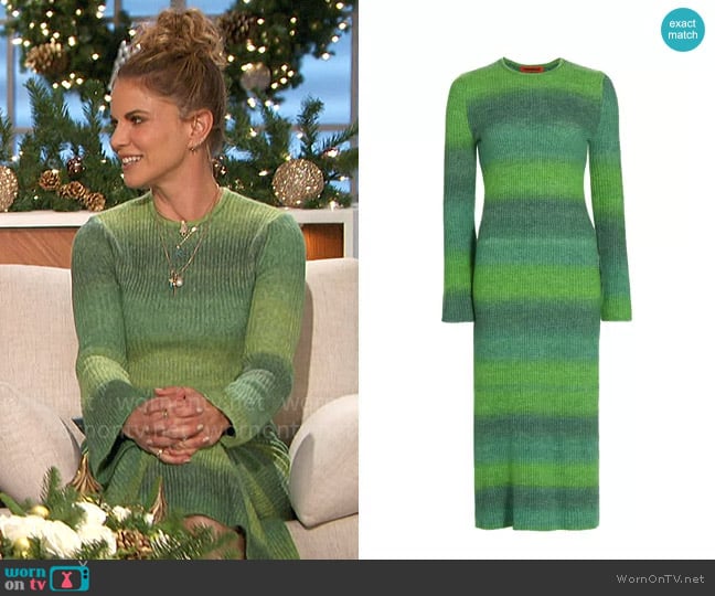 Simon Miller Axon Dress in Gummy Green Multi worn by Natalie Morales on The Talk