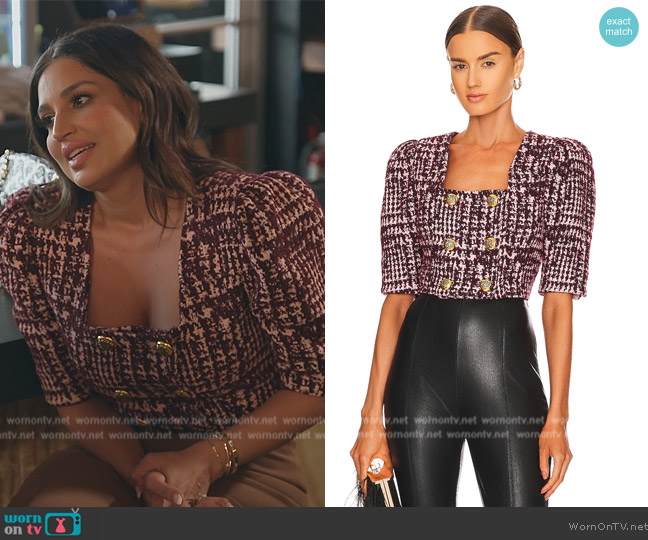 Smythe Cropped DB Jacket worn by Leva Bonaparte on Southern Charm