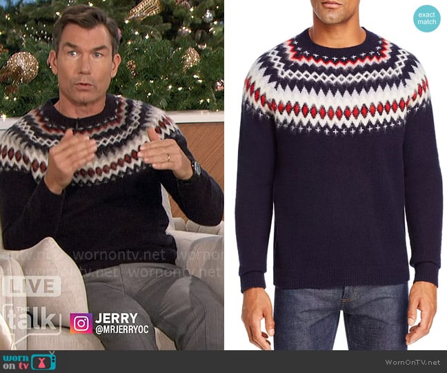 The Men's Store at Bloomingdale's Merino Wool Fair Isle Sweater worn by Jerry O'Connell on The Talk