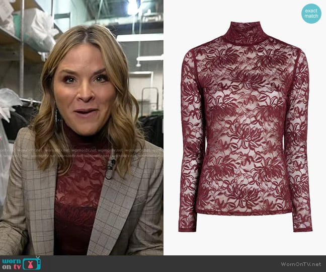 Hill House Home The Pia Top in Plum worn by Jenna Bush Hager on Today