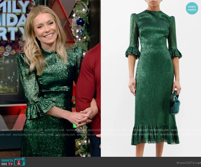 WornOnTV: Kelly’s green metallic dress on Live with Kelly and Mark ...