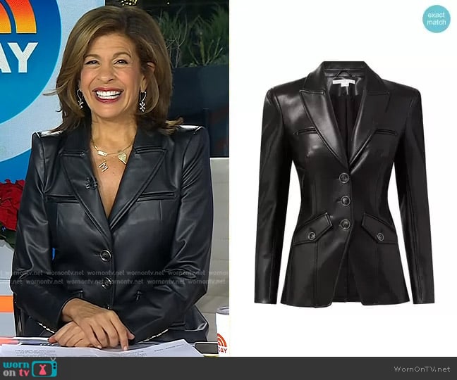 Veronica Beard Anoki Vegan Leather Dickey Jacket worn by Hoda Kotb on Today