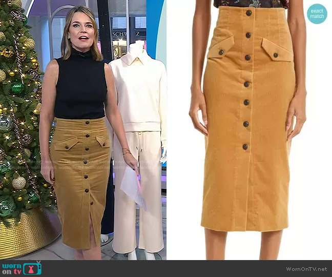 WornOnTV: Savannah’s beige corduroy skirt and ankle boots on Today ...