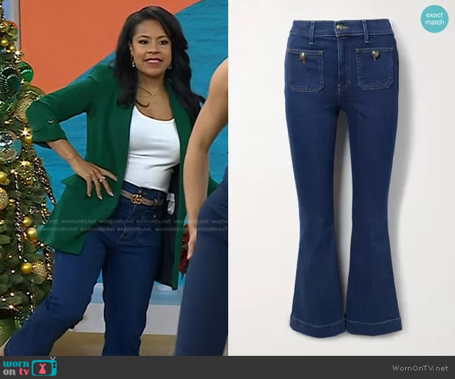 WornOnTV: Sheinelle’s green roll-up sleeve jacket and jeans on Today ...