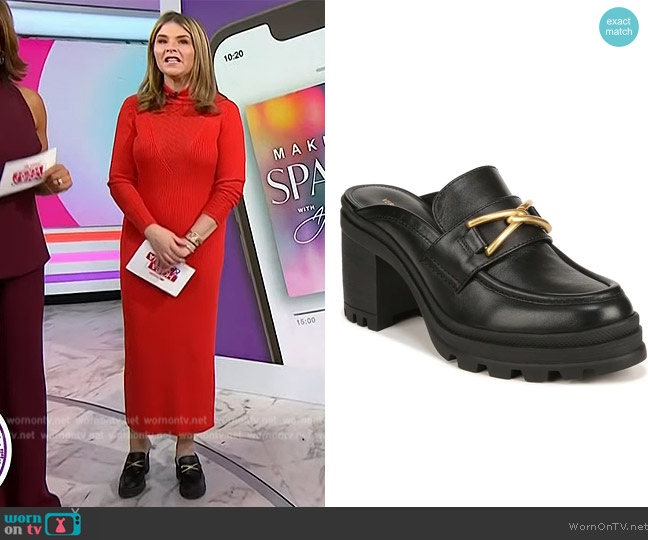 Veronica Beard Wynter Lug Sole Mule worn by Jenna Bush Hager on Today