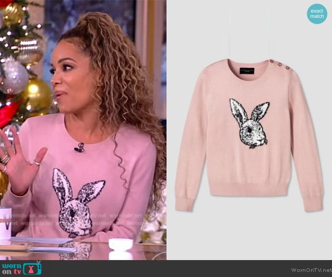 Victoria Beckham Blush Bunny Sweater worn by Sunny Hostin on The View