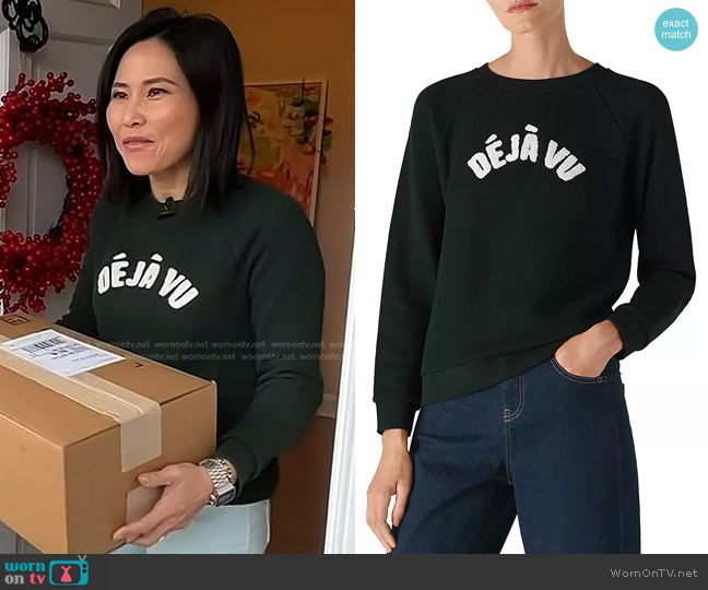 Whistles Déjà Vu Embellished Sweatshirt worn by Vicky Nguyen on Today