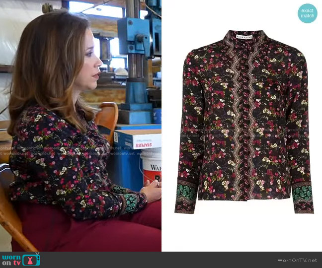 Alice + Olivia Willa Floral Print Top worn by Mireya Villarreal on Good Morning America