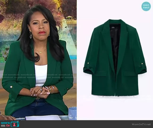 Zara Blazer with Rolled Up Sleeves worn by Sheinelle Jones on Today