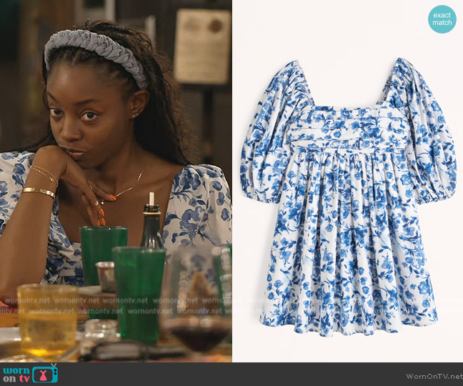 Abercrombie Emerson Poplin Puff Sleeve Mini Dress worn by Venita Aspen on Southern Charm