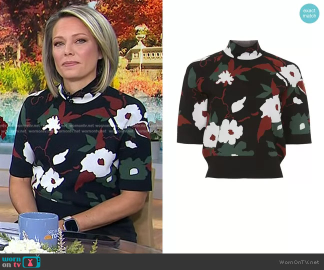 WornOnTV: Dylan’s black floral short sleeve top on Today | Dylan Dreyer ...